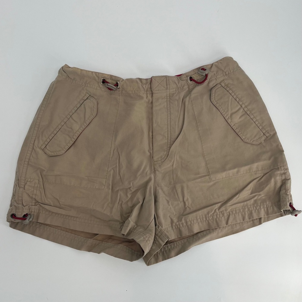 American Eagle Outfitters Khaki Cargo Shorts Women Size 12‎ Drawstring Waist
